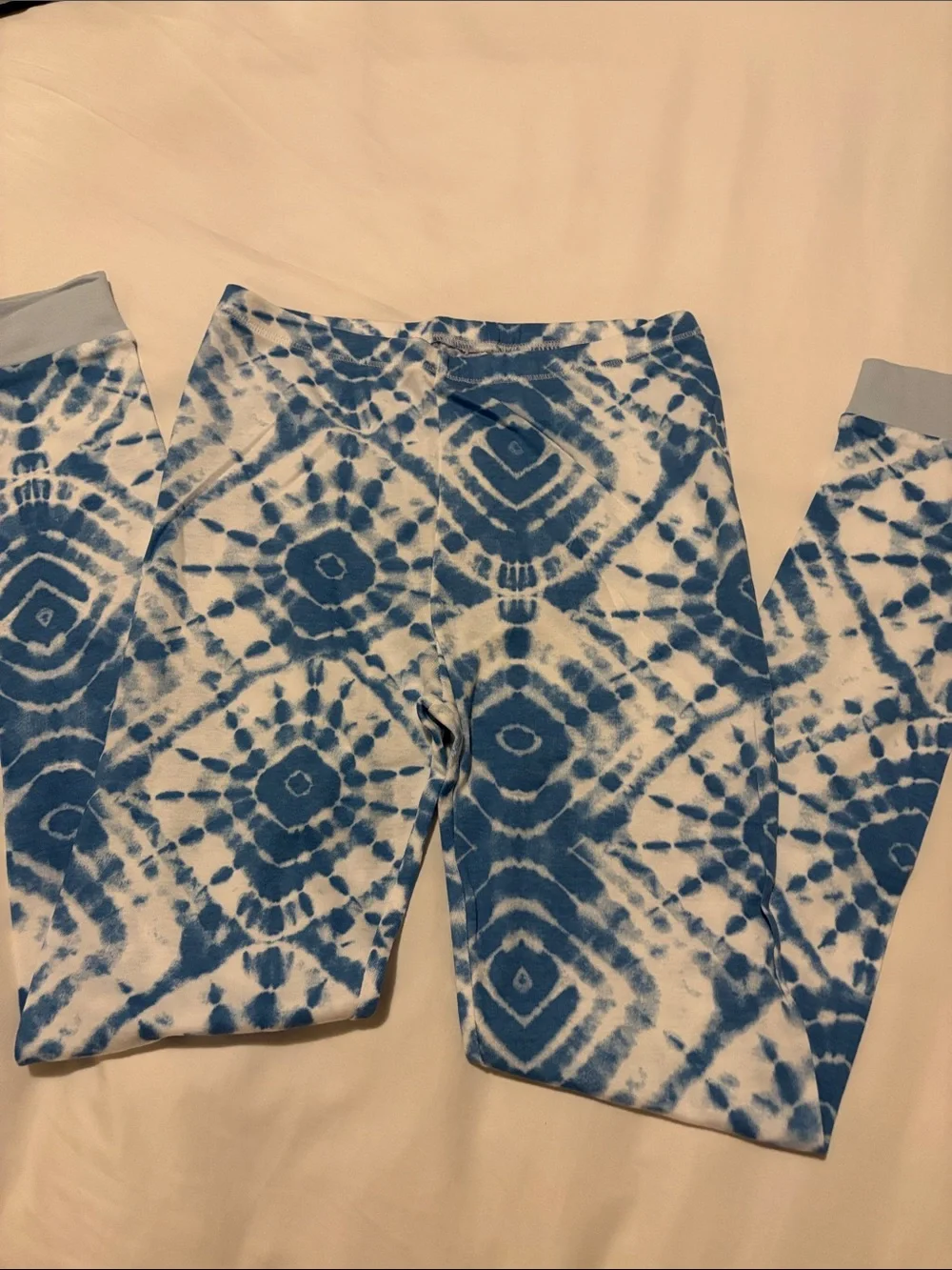 Burt's Bees Blue and White Tie-Dye Kids Pajama Set